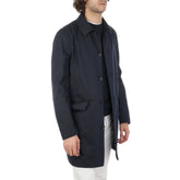 Aquascutum Blue Cotton Men's Raincoat